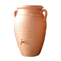 Exaco 66 Gallon Roman Rain Barrel with Planter   